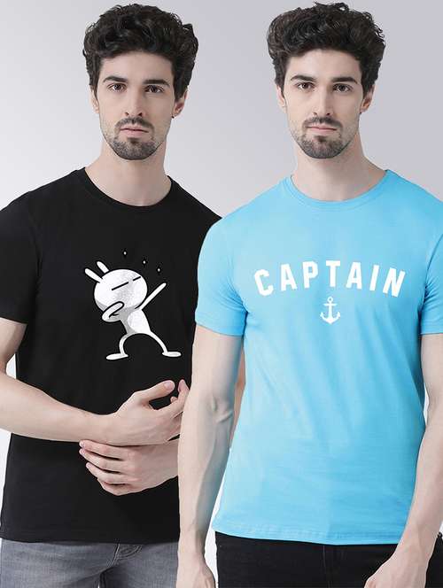 men pack of 2 printed t-shirts - 20684326 - Very Small Image - 1