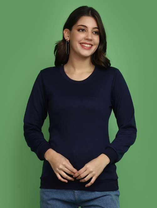 women solid long sleeves pullover - 20686195 - Very Small Image - 1