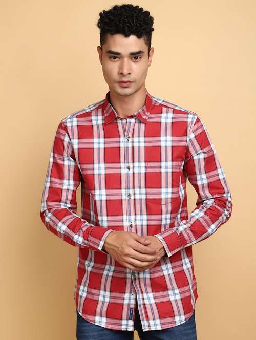 red cotton casual shirt - 20686244 - Very Small Image - 1