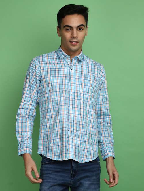 blue cotton casual shirt - 20686247 - Very Small Image - 1