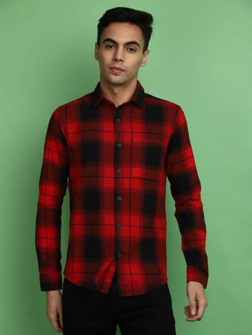 red cotton casual shirt - 20686250 - Very Small Image - 1