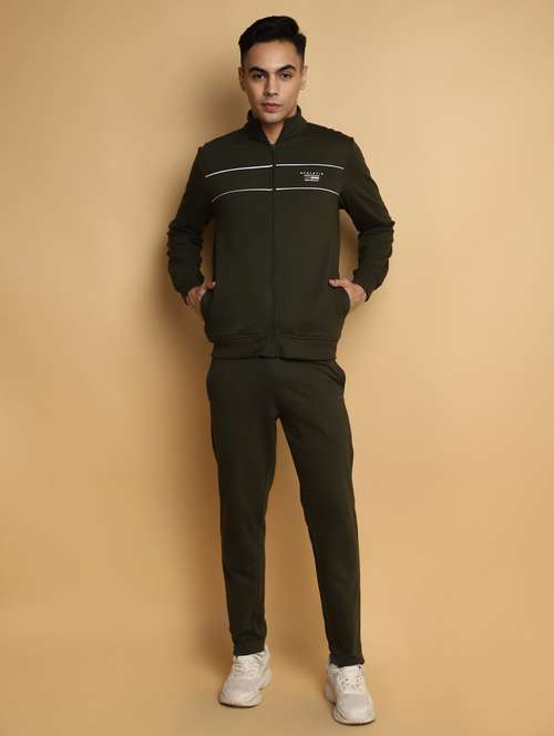 green thin striped taped detailed track suit - 20686549 - Very Small Image - 1