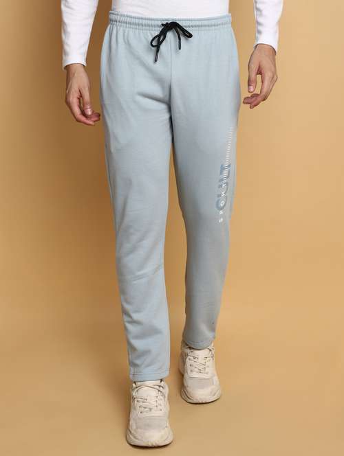 blue cotton  full length track pant - 20686613 - Very Small Image - 1