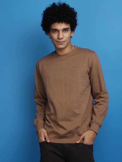 brown cotton plain sweatshirt - 20686685 - Very Small Image - 1