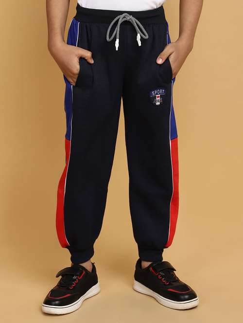 boys mid rise cotton track pant - 20687068 - Very Small Image - 1