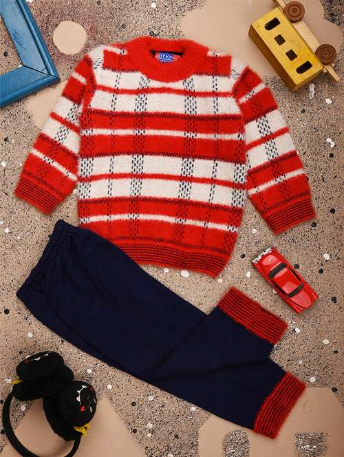 kids wool blend full lenght twin set - 20687538 - Very Small Image - 1