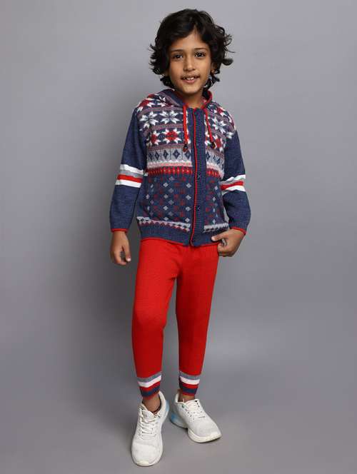 boys wool blend full lenght twin set - 20687553 - Very Small Image - 1
