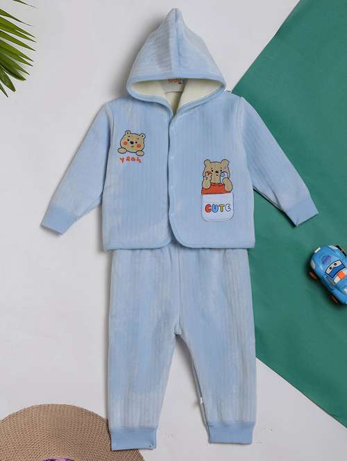 kids woolen full lenght twin set - 20687658 - Very Small Image - 1