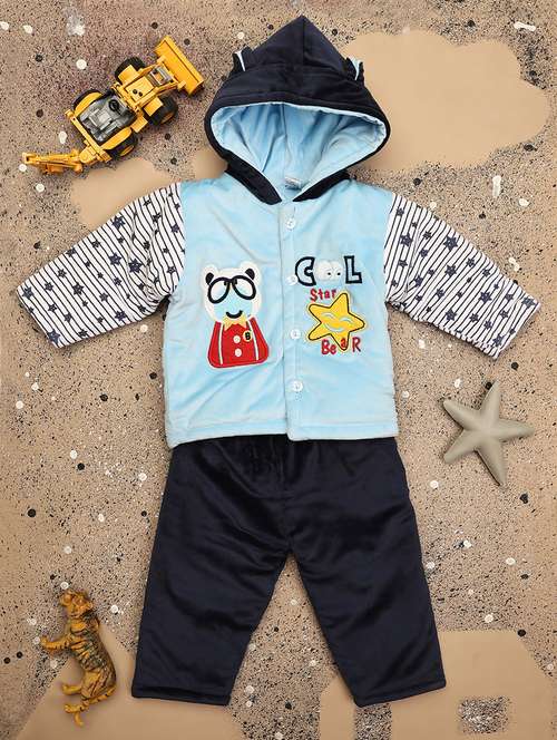 kids woolen full lenght twin set - 20687764 - Very Small Image - 1