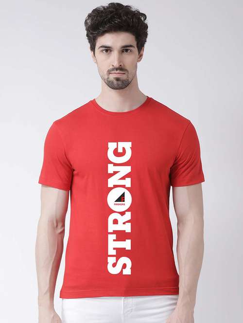 men round neck front print t-shirt - 20688121 - Very Small Image - 1