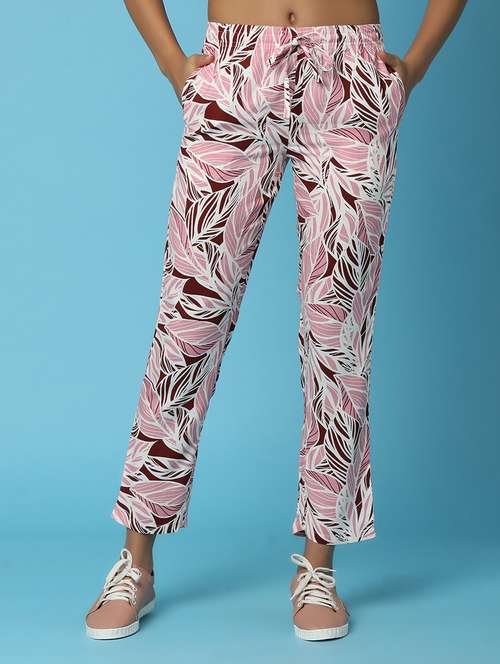 pink rayon yoga pants track - 20724567 - Very Small Image - 1