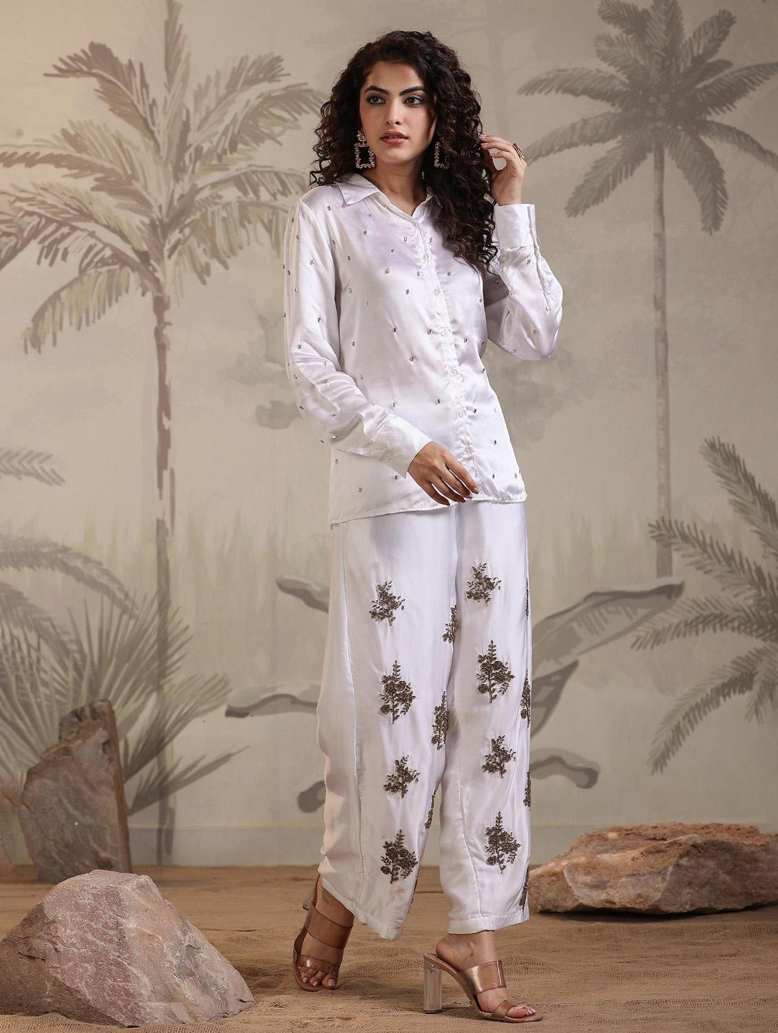 white shirt and palazzo co-ord set - 20727253 - Zoom Image - 4