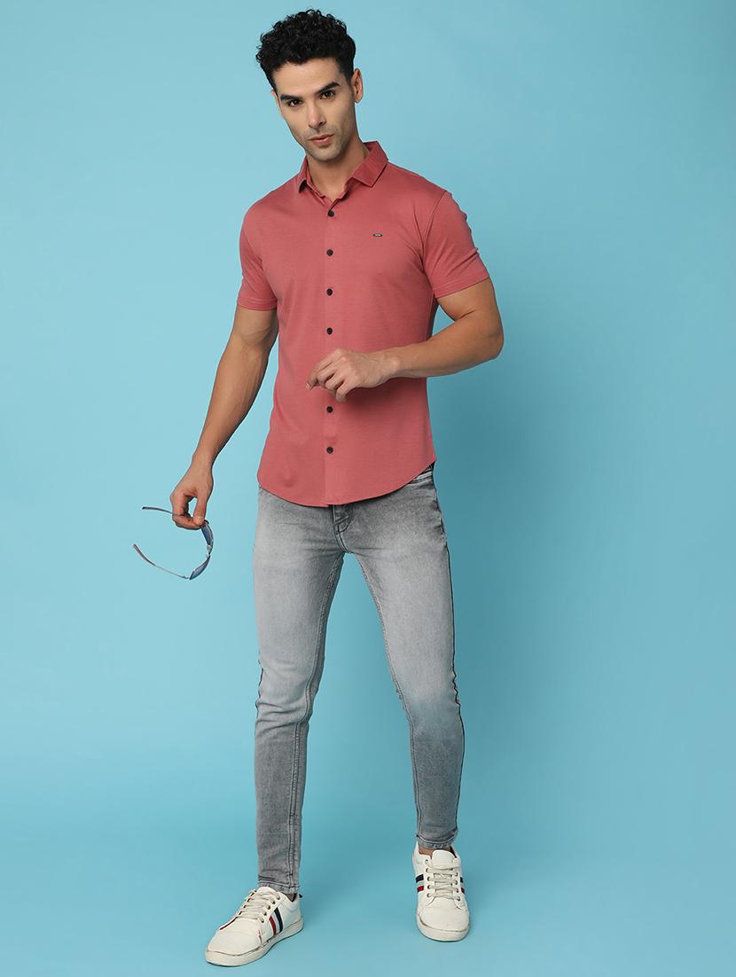 men short sleeved solid casual shirt - 20728172 - Zoom Image - 5