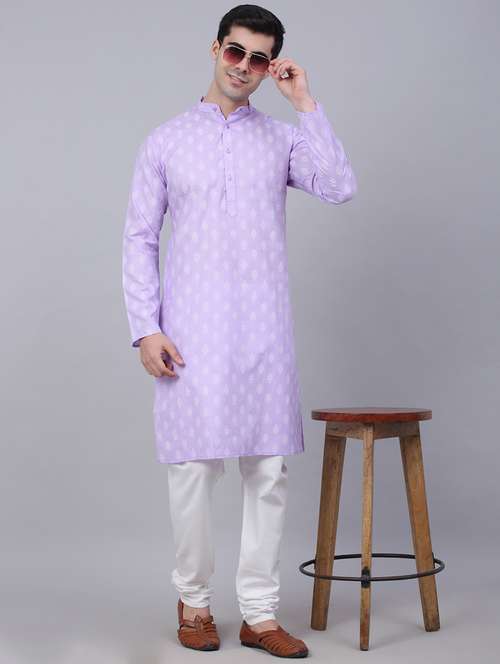 men mandarin neck kurta churidar ethnic wear set - 20733133 - Very Small Image - 1
