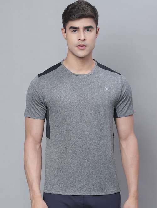 solid grey shoulder taped t-shirt - 20757326 - Very Small Image - 1