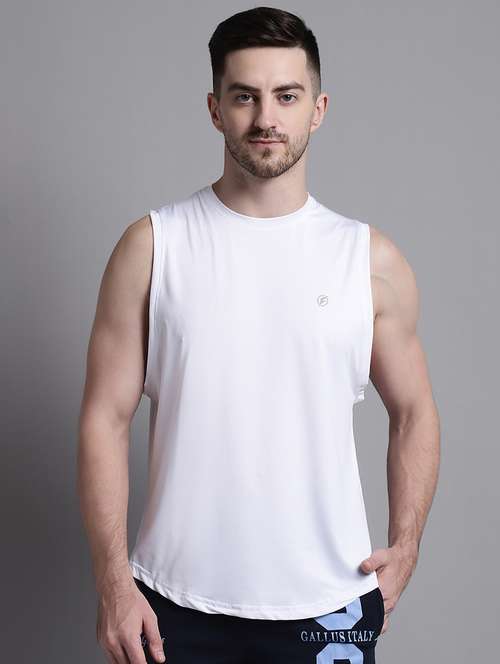 solid white sleeveless t-shirt - 20757336 - Very Small Image - 1