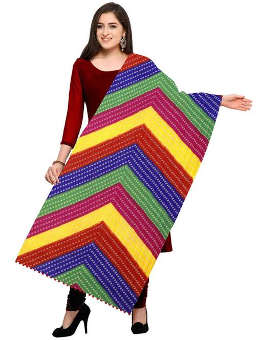 women multi color printed dupatta - 20757394 - Very Small Image - 1