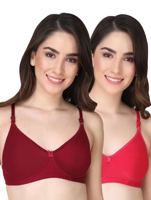 pack of 2 solid multi colored t-shirt bra - 20763896 - Very Small Image - 1