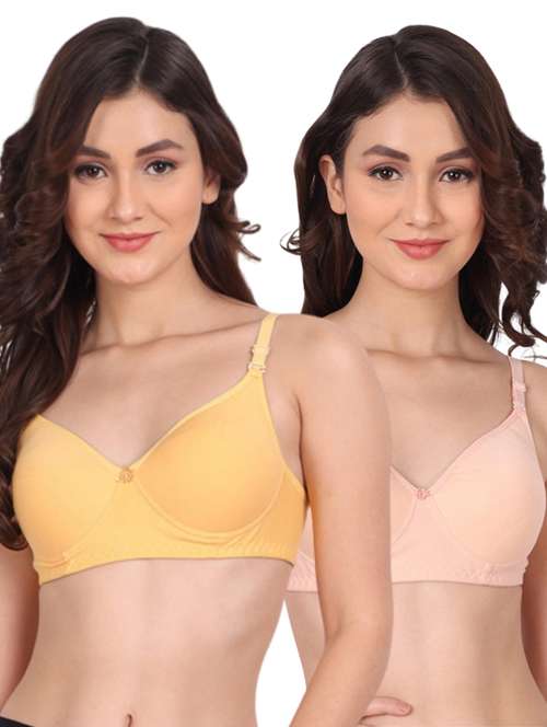 pack of 2 solid multi colored t-shirt bra - 20763917 - Very Small Image - 1