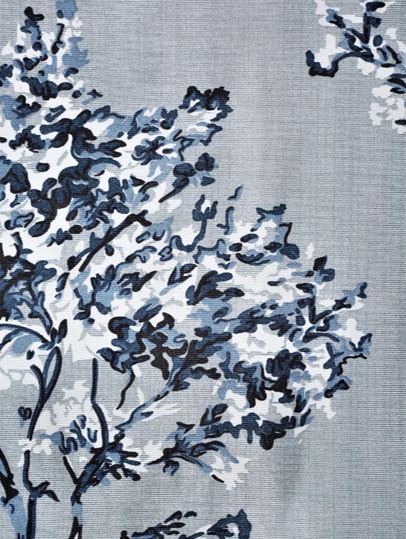 fashion string 2 pieces solid patch floral blossoms eyelet polyester long door curtains - 9 feet, grey - 20766949 - Standard Image - 4