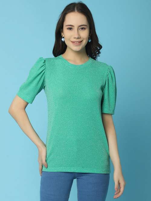 women green self-designed regular top - 20777466 - Very Small Image - 1