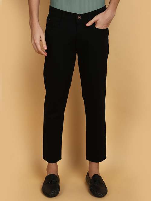 men mid rise solid chinos casual trouser - 20777589 - Very Small Image - 1