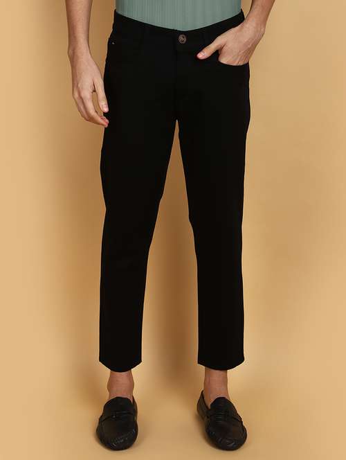 men mid rise solid chinos casual trouser - 20777590 - Very Small Image - 1