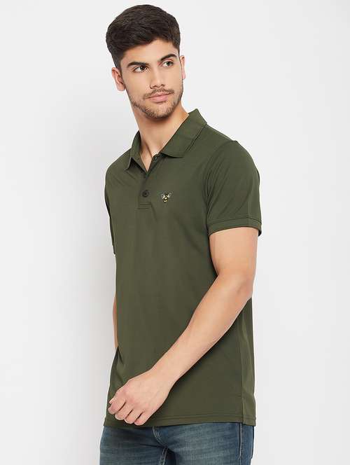 olive polyester plain tshirt - 20814417 - Very Small Image - 1