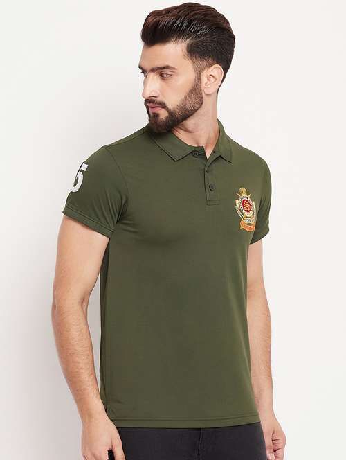 olive polyester plain tshirt - 20814433 - Very Small Image - 1