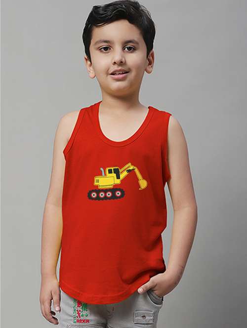 boys graphic print cotton vest - 20826861 - Very Small Image - 1