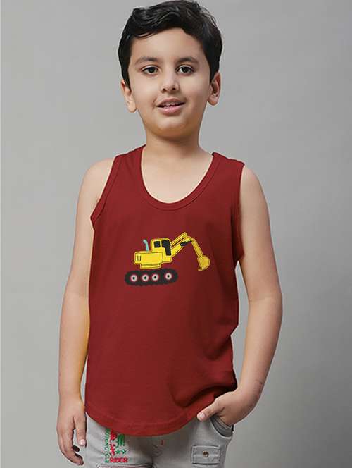 boys graphic print cotton vest - 20826863 - Very Small Image - 1