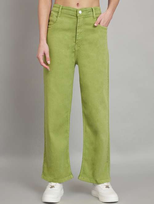 women high-rise solid relaxed fitted jeans - 20831996 - Very Small Image - 1