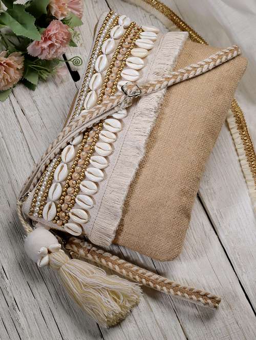 beige embellished sling bag - 20852386 - Very Small Image - 1