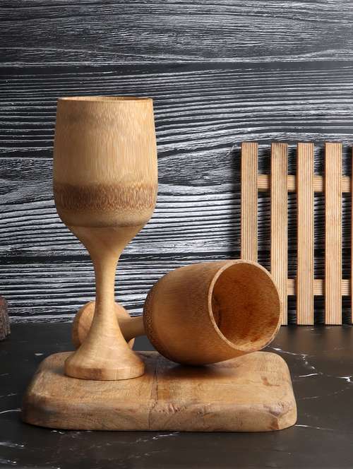 bamboo wine glass - 2 pieces - 20852425 - Very Small Image - 1