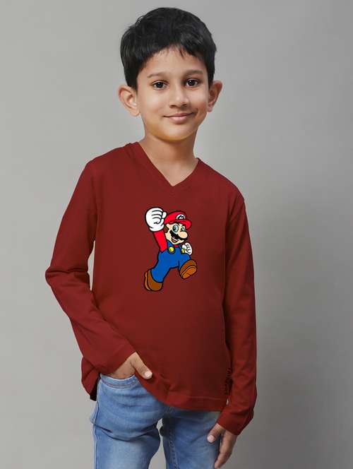 maroon cotton tshirt - 20853820 - Very Small Image - 1