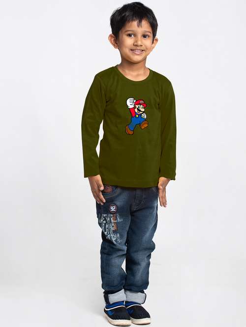 olive cotton tshirt - 20853852 - Very Small Image - 1