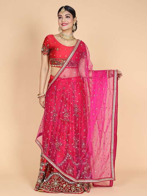 women pink embroidered dupatta - 20857656 - Very Small Image - 1