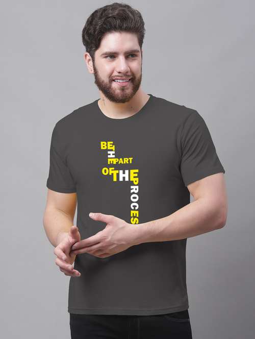 men typographic round neck t-shirt - 20858045 - Very Small Image - 1