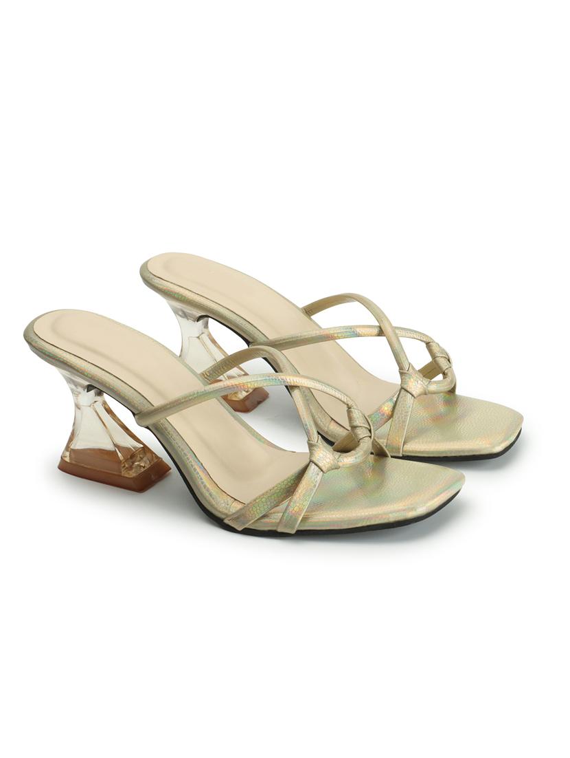 gold detailed slip on sandals - 20861040 - Zoom Image - 2