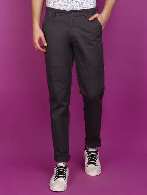 men solid ankle length chinos  - 20901307 - Very Small Image - 1
