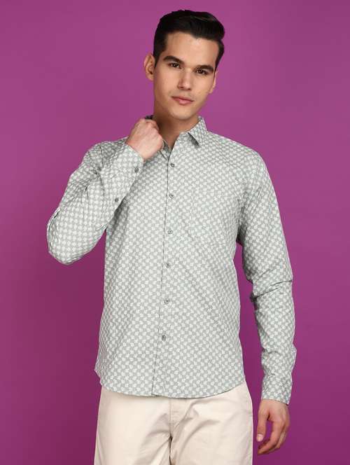 green cotton casual shirt - 20901313 - Very Small Image - 1