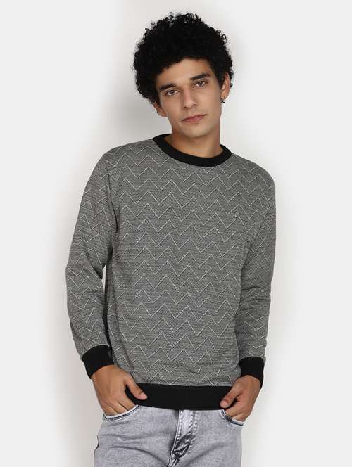 grey self design wool pullover - 20930249 - Very Small Image - 1