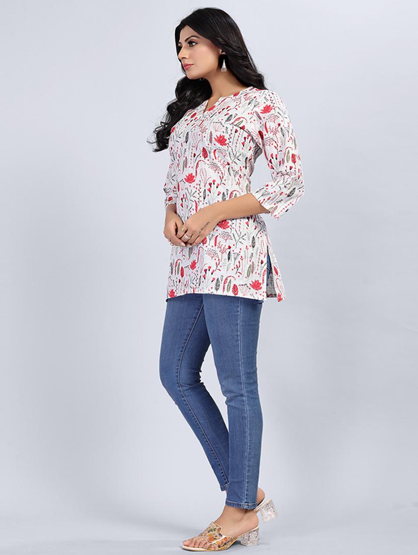 women three quarter sleeve straight kurti - 20974005 - Zoom Image - 2
