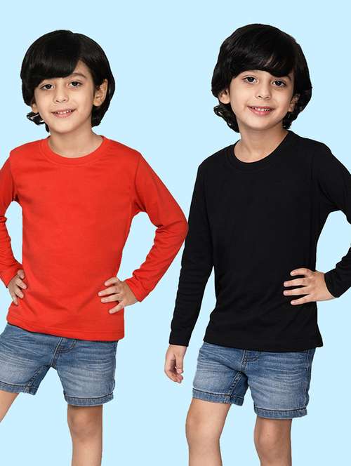 boys pack of solid t-shirts - 20996829 - Very Small Image - 1