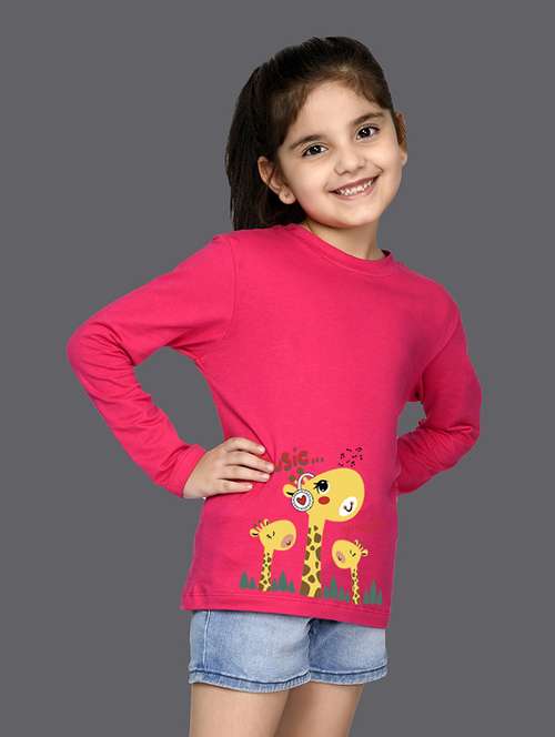 pink cotton blend tee - 20997918 - Very Small Image - 1