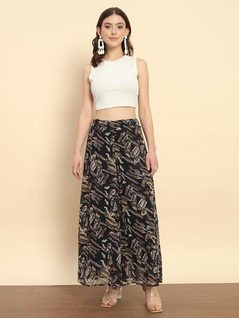 women printed hige rise flared palazzo - 21020446 - Zoom Image - 4
