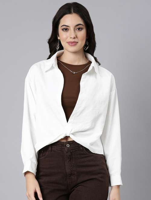 women solid color shirt top - 21023642 - Very Small Image - 1