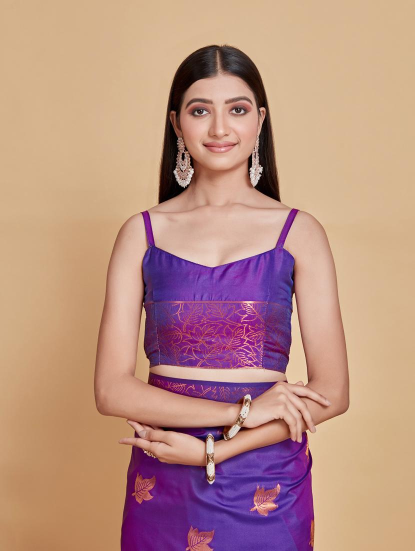 purple art silk kanjivaram saree - 21024929 - Zoom Image - 2