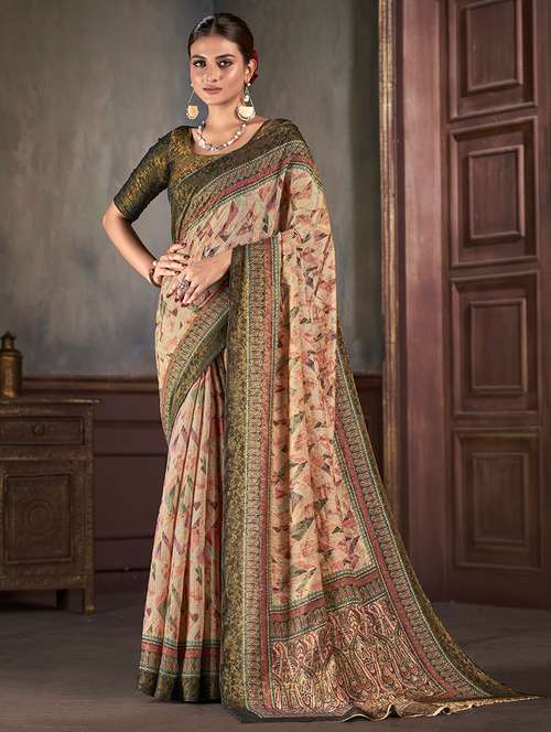women geometric printed saree with blouse - 21033969 - Very Small Image - 1