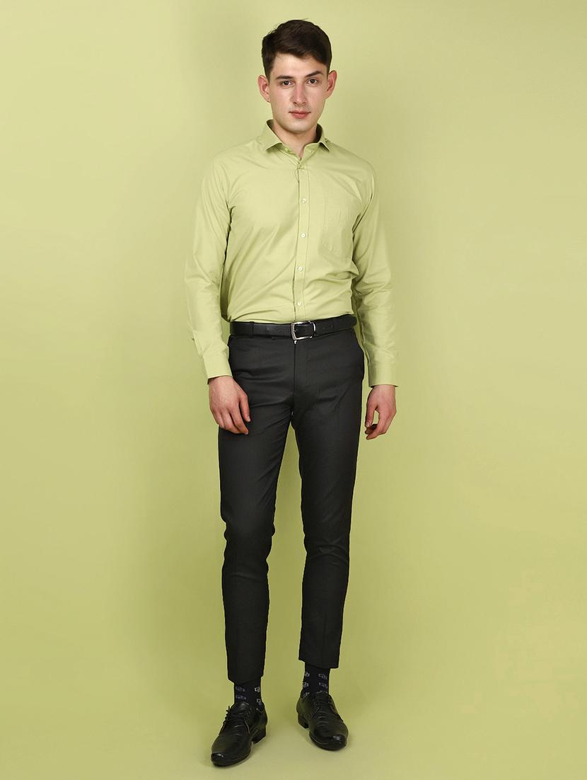 men mid rise cotton flat front formal trouser - 21035545 - Zoom Image - 4